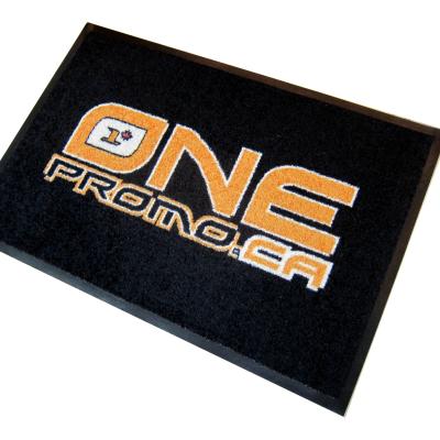 China Anti Fatigue Washable Mat Black And Rubber Back Nylon Printing Mat Logo Mat Yellow for sale