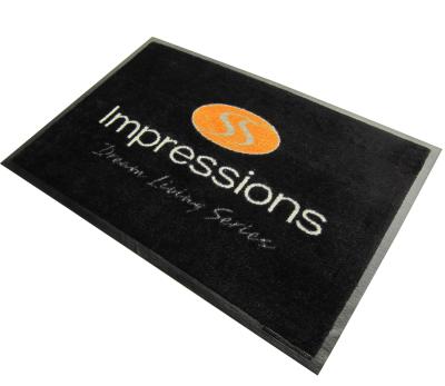 China Logo Handmade Sticky Fancy Washable made to order Adhesive-protector Logo Door Mat for sale