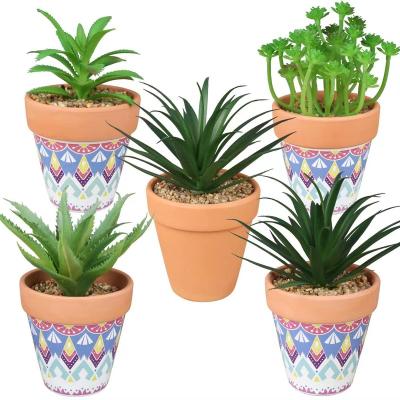 China Sweet Bohemian Style Mini Fake Succulents Artificial Plants with Ceramic Pots for sale