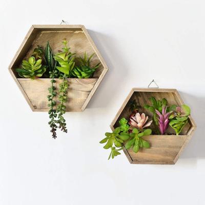 China Soft Wood Mounted Floral Artificial Herb Garden Succulents Planter Arrangement for sale