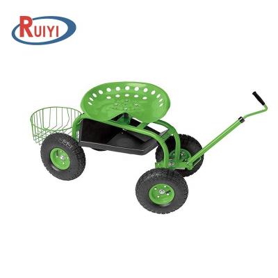 China Outdoor Tools Garden Trolley Work Seat Lawn Yard Patio Cart Rolling Scooter for Planting, 360 Degree Adjustable Swivel Seat for sale