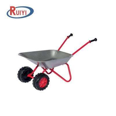 China Steel With Powder Coating Standard 2 Wheels Two Wheels Children Kids Toy Metal Trolley Wheelbarrow for sale