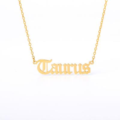 China 2022 Casual/Sporty Fashion Stainless Steel Zodiac Necklace Gold Zodiac Necklace 12 Zodiac Sign Pendant Necklace For Women Jewelry for sale