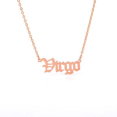 China /Sporty Custom Letter Necklace Women 10k 12k 14k Gold Plated Necklace Necklaces Customized Casual Fashion for sale