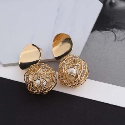 China Trendy Fashion Statement Large Geometric Round Earrings For Women Hanging Dangle Drop Earing Modern Female Jewelry for sale