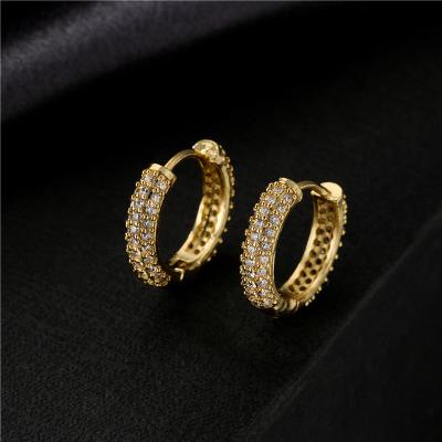 China FASHIONABLE Hot Selling Colorful Crystal Rhinestone Hoop Earrings Colorful Micro Pave Geometric CZ Circle Earrings for sale