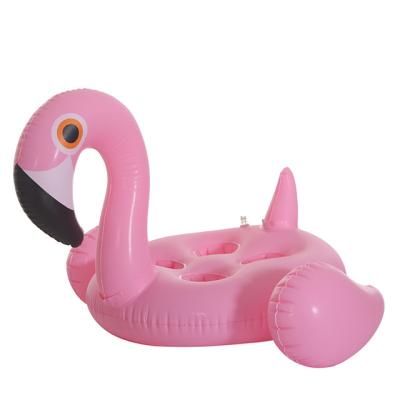 China 2020 Hot Sale Viable 4 Holes Flamingo Inflatable Drink Holder Pool Floats For Swimming Poolside Party for sale