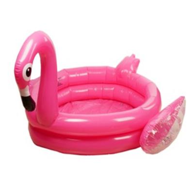 China Hot Selling Season PVC Inflatable Portable Flamingo Round Swimming Pool For Kids for sale