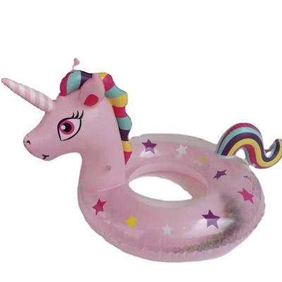 China Hot Selling Inflatable Colorful Unicorn Swimming Ring Swimming Season For Swimming Pool for sale