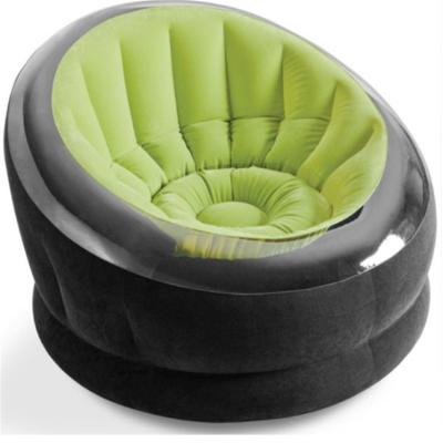 China Foldable High Quality Thickened Inflatable PVC Flocked Round Sofa for sale