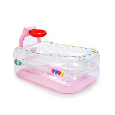 China Custom New Style Water Entertainment Eco PVC Kids Inflatable Baby Bathtub With Basketball Hoops for sale