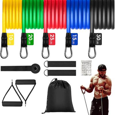 China Non-Slip Resistance Bands Bitjoy Exercise Fitness Band Stand Bar 11pcs High Quality Band Resistance Band for sale