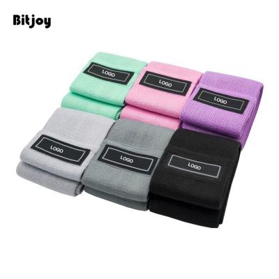 China Non-Slip Resistance Bands Bitjoy Custom Color Printed Fitness Hip Resistance Band Booty Booty Workout Bare Band for sale