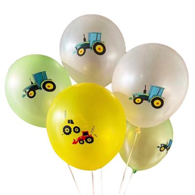 China 12 Inch 100 Pcs Gift Toy Engineering Vehicle Construction Customized Logo Latex Balloons Printing Balloons for sale