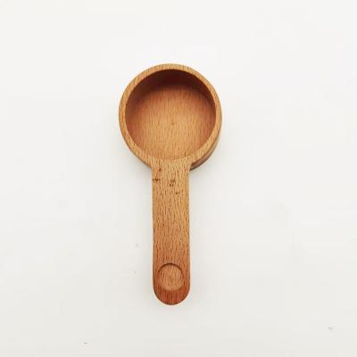 China Sustainable Beech Wood Coffee Bean Scoop Eco - Friendly Measuring Doser for sale