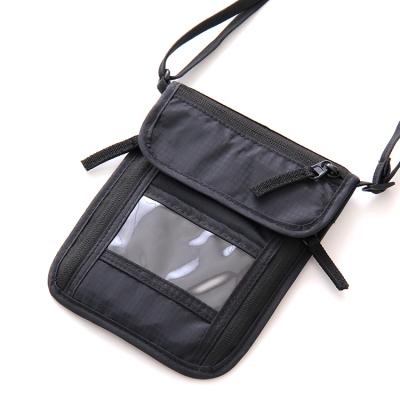 China Protect Passport and ID Card Anti Theft RFID Blocking Neck Pocket RFID Blocking Key FOB Pocket Custom RFID Blocking Bag for sale