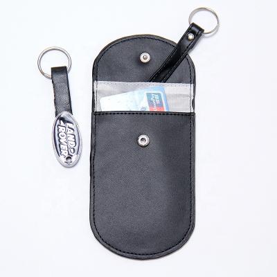 China 2021 Hot Selling Single Safe Business PU NFC RFID Car Leather Key Blocking Pouch Bag NFC RFID Blocking Key Pocket For Man for sale