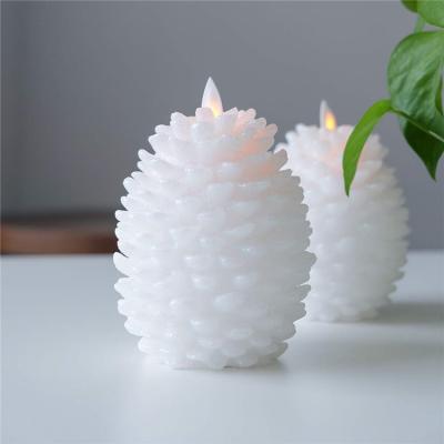 China Good Quality Eco - Friendly Pine Flameless Electric Decorative Cone Shape Led Candles With Remote Control for sale