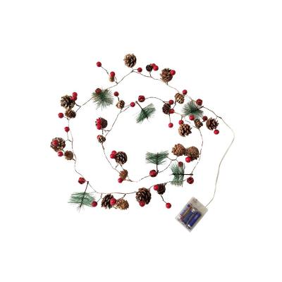 China All Script Christmas Characters String Lights Christmas Bells Pine Needles Pine Cone Garland for sale