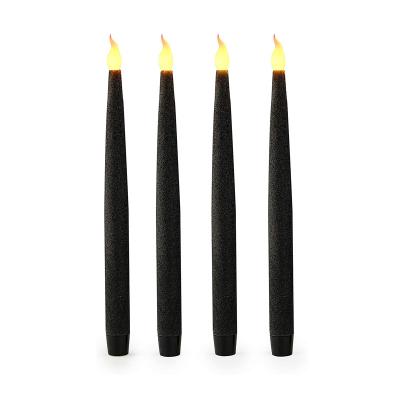 China Traditional Flameless Taper Candles with ON Timer 6Hr/18Hr in 24 Hours Cycle, Black LED Taper Candles Battery Operated, Tapered Candlest for sale