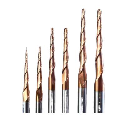 China Carbide Alloy Carving 2 Flute Solid Carbide Ball Nose End Mill Taper Endmill for sale