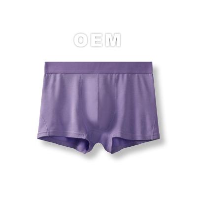 China Anti-Bacterial Man Underwear Fashion Brand Quick Dry Modal Breathable Boxer Trunk With Ball Pouch Custom Logo Boxers Par Hombr for sale