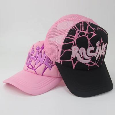 China COMMON Custom high quality embroidered patch trucker hat 3D Puff Foam trucker caps for sale