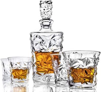 China Geometry Whiskey Wine Bourbon Brandy Liquor Juice Glasses Whiskey Glass Decanter for sale