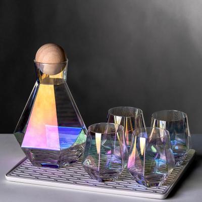 China European Modern Rainbow Style Crystal Glass Wine Decanter Lead Free And Water Set Glass Pitcher Copa de Vino De Cristal Licorera for sale