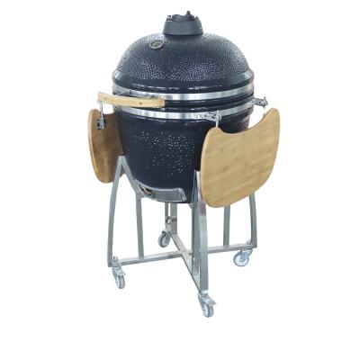 China Factory Sales Adjustable Height 23.5 Inch Green Ceramic Grill Kamado Smoker for sale