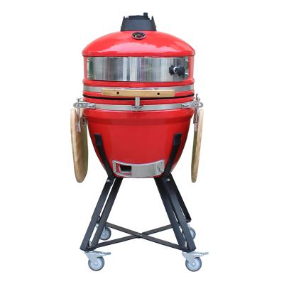 China Height Adjustable Auplex Hibachi Pool Cooking 21 Inch Ceramic Kamado Pizza Oven for sale