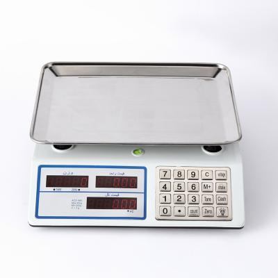 China Professional Accurate Weight Function Price Counting Scale 40KG Digital Weighing Price Calculation Scale Philippines for sale