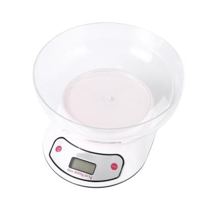 China New Product Weight Measuring ABS Plastic Add Bowl 2L Electronic Digital Kitchen Scale for sale