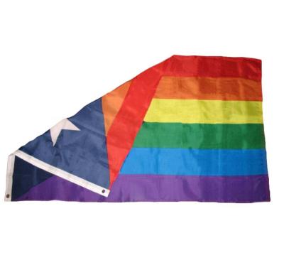 China Wholesale custom print VOLANTE 100%polyester 3x5 Puerto Rico Rainbow Gay Pride Flag for sale