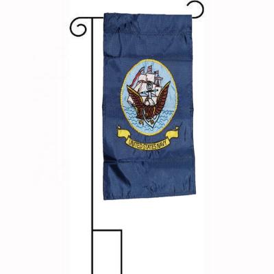 China 12x18 Hanging Embroidered US Navy Ship Emblem Wrapped Yard Flag for sale