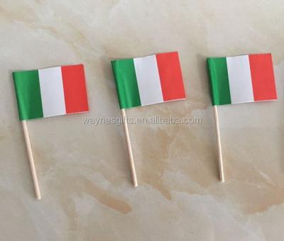 China Disposable Hot Sales Customize Printing Red White Green Italy Toothpicks Flag for sale