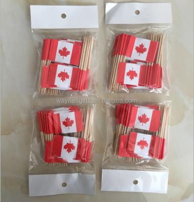 China High Quality Disposable Hot Sale Canada Flag Toothpick and Cupcake Topper for sale