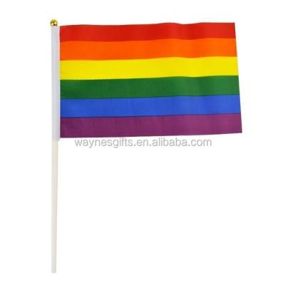 China Hot Selling Gay Pride Rainbow Hand Hanging Flag For LGBT for sale