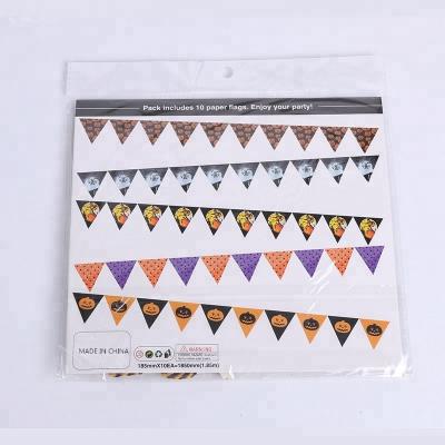 China Hot Selling Cheap Hanging String Flags Halloween Pennants Paper Flags for sale