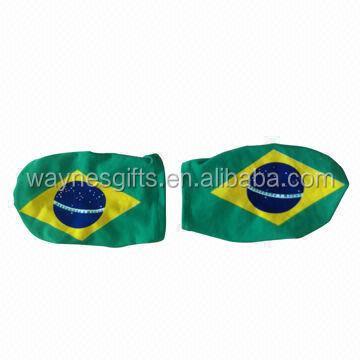 China National Flag Custom Brazil Health Care Institutes Car Flag Cover Mirror Cover Country Flag Printing Mirror Flag for sale