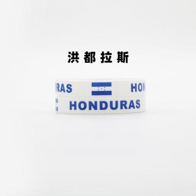 China Casual/Sporting Custom Logo Silicone Wristband Honduras Flag Bracelet Honduras Country Flag Bracelet for sale