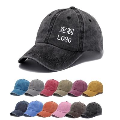 China 6-Panel Hat Manufacturer Custom Embroidery Logo Spring Summer Washed Baseball Cap OEM ODM Fashion Retro Trucker Adjustable Hat for sale