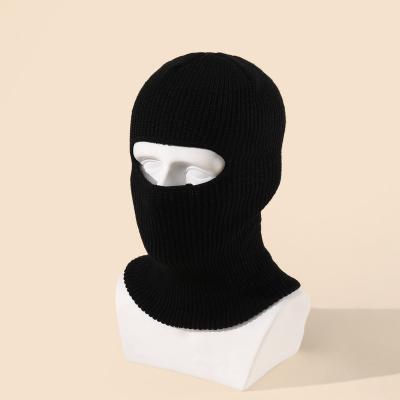 China COMMON Wholesale COMMON Low MOQ Embroidery Logo Knitted Hat Outdoor Skiing Logo Sweater Warm Windproof Mask Balaclava for sale