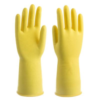 China Anti-slip Cheap Price Household Cleaning Latex Rubber Kitchen Hand Waterproof Recycling Working Washing Gloves for sale