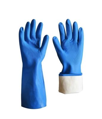 China EN374 13mil 15mil Blue Nitrile Mechanic Chemical Resistant Industrial Gloves Anti-Slip Working Gloves for sale