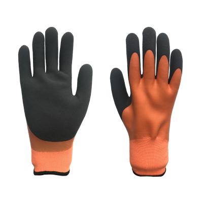 China Anti-Slip Latex Coated Gloves Warm Cashmere Coating Safety Waterproof Gardening Gloves for sale