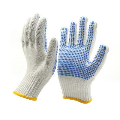 China Construction Work PVC Dotted Gloves Safety Glove Cotton Knitted Anti Slip Construction Work Gloves for sale