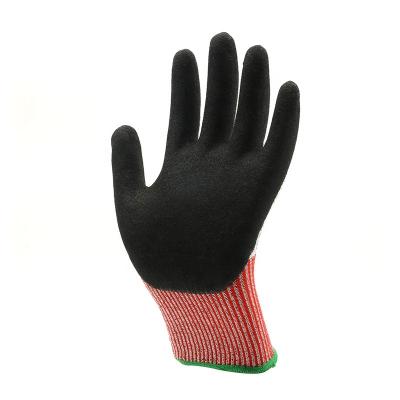 China En388 4544 Sandy Nitrile Coated Cut Resistant Anti Slip Puncture Proof Working Gloves Level 5 Safety Anti Cut Work Glove for sale