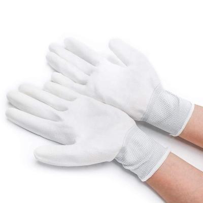 China Smooth 13G Nylon Scratched PU Garden Work Hand Gloves Safety Electric Heavy Duty Protective Gardening Gloves for sale