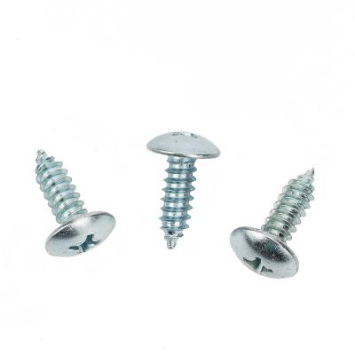 China Large Flat Head Self Tapping Screw Galvanized Round Cross Head Flat Screw for sale